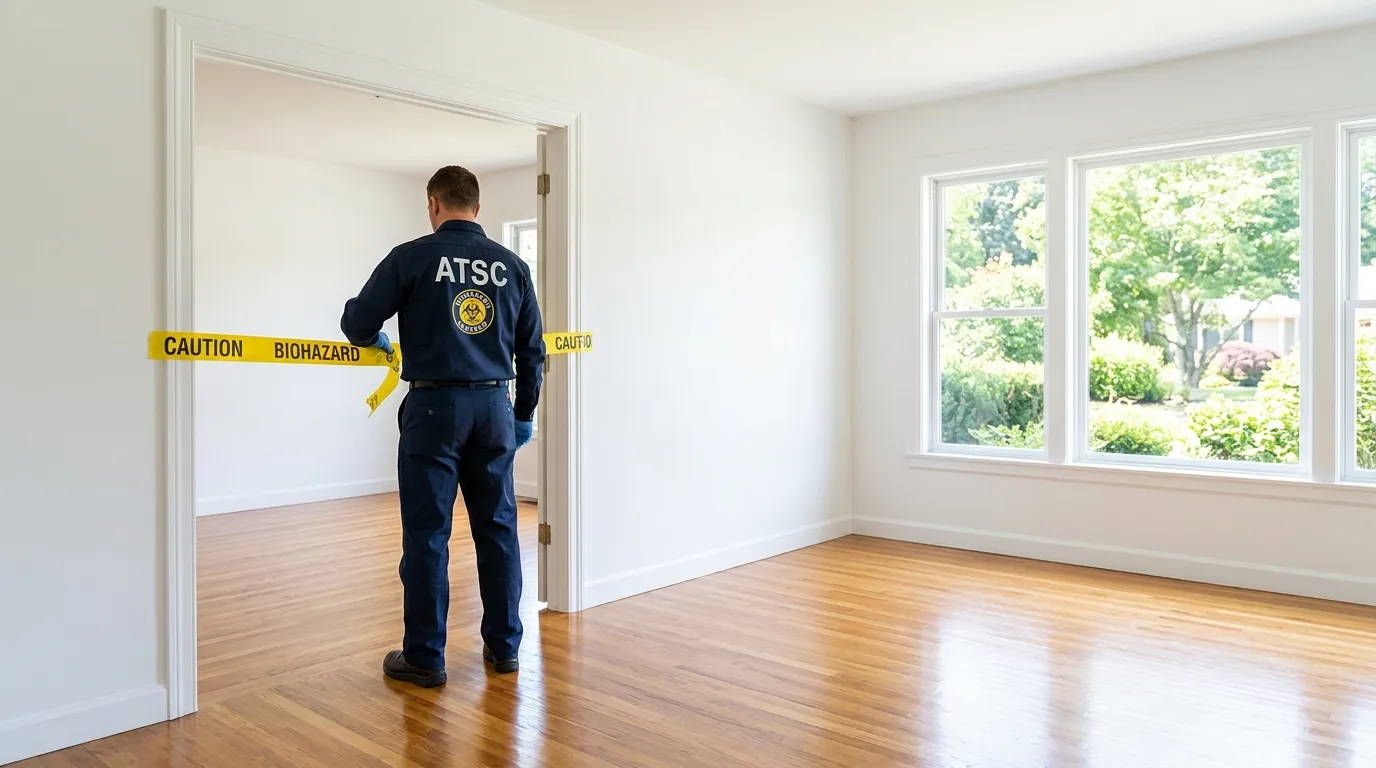 Certified biohazard cleanup crew performing Decomposition Cleanup in Des Plaines